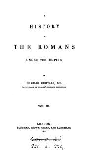 Cover of: A History of the Romans Under the Empire by Charles Merivale