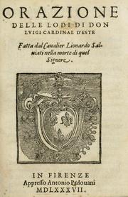 Cover of: Orazione delle lodi di Don Lvigi cardinal d'Este