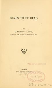 Cover of: Rimes to be read