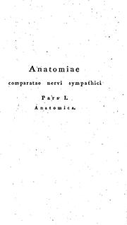 Cover of: Anatomia comparata nervi sympathici by Ernst Heinrich Weber