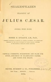 Cover of: Shakespeare's tragedy of Julius Cæsar by William Shakespeare