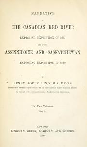 Cover of: Narrative of the Canadian Red river exploring expedition of 1857 by Hind, Henry Youle, Hind, Henry Youle