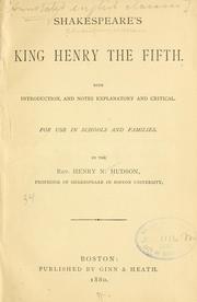 Cover of: Shakespeare's King Henry the Fifth. by William Shakespeare