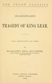 Cover of: Shakespeare's tragedy of King Lear. by William Shakespeare