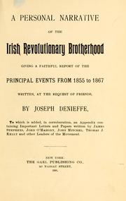 Cover of: personal narrative of the Irish revolutionary brotherhood, giving a faithful report of the principal events from 1855 to 1867