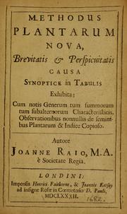 Cover of: Methodus plantarum nova by John Ray