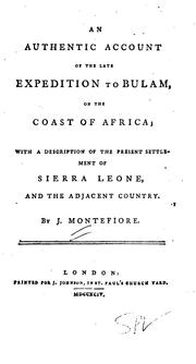 Cover of: An Authentic Account of the Late Expedition to Bulam on the Coast of Africa: With a Description ...