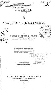 Cover of: A manual of practical draining