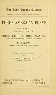 Poems (Raven / Courtship of Miles Standish / Snow-Bound) by Edgar Allan Poe, Henry Wadsworth Longfellow, John Greenleaf Whittier