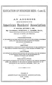 Cover of: An Address Before the Convention of the American Bankers ̕Association at Saratoga, September 3, 1890