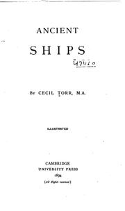Cover of: Ancient Ships