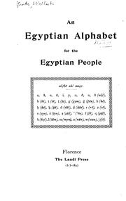 Cover of: An Egyptian Alphabet for the Egyptian People