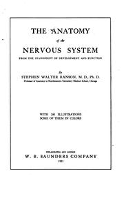 Cover of: The Anatomy of the Nervous System from the Standpoint of Development and Function
