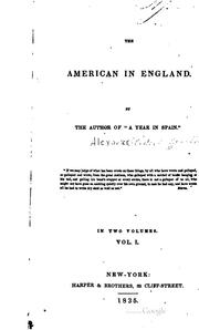 Cover of: The American in England