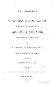 Cover of: An Address on Congregationalism: As Affected by the Declarations of the Advisory Council of ...
