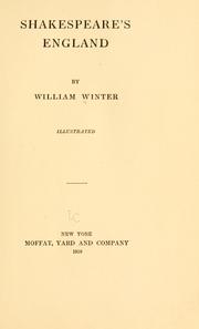 Cover of: Shakespeare's England by William Winter