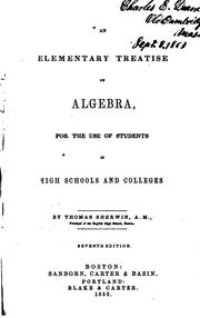An Elementary Treatise on Algebra by Thomas Sherwin