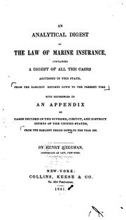 Cover of: An Analytical Digest of the Law of Marine Insurance: Containing a Digest of ...