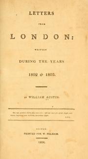 Cover of: Letters from London, written during the years 1802 & 1803