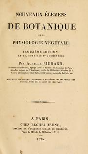 Cover of: Nouveaux élémens de botanique et de physiologie végétale
