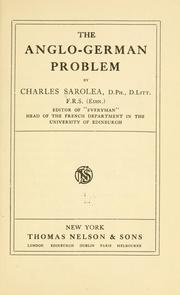 Cover of: The Anglo-German problem