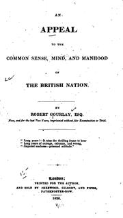 Cover of: An Appeal to the Common Sense, Mind, and Manhood of the British Nation