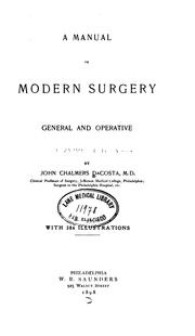 Cover of: A Manual of modern surgery by John Chalmers Da Costa