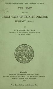 Cover of: The riot at the Great gate of Trinity college
