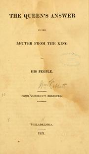 Cover of: queen's answer to the letter from the king to his people.: From Cobbett's register.