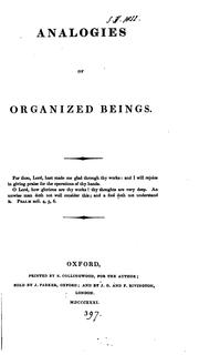 Cover of: Analogies of Organized Beings.