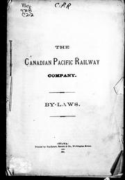 Cover of: By-laws by The Canadian Pacific Railway Company.