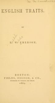 Cover of: English traits. by Ralph Waldo Emerson