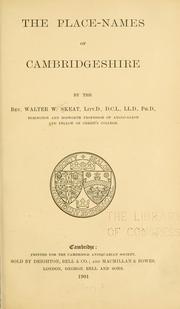 Cover of: The place-names of Cambridgeshire by Walter W. Skeat