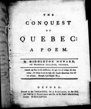 Cover of: The conquest of Québec: a poem