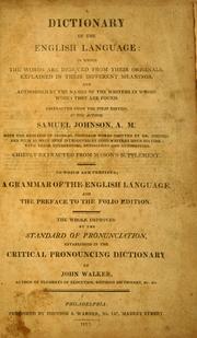Cover of: A dictionary of the English language by Samuel Johnson