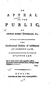 An appeal to the public by George Robert Fitzgerald