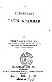 Cover of: An elementary Latin grammar