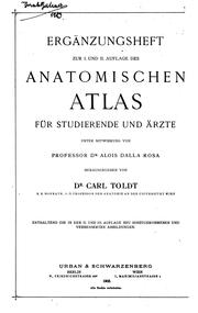 Cover of: Anatomischer Atlas fuer Studirende und Aerzte suppl., 1903