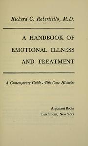 Cover of: A handbook of emotional illness and treatment: a contemporary guide with case histories.