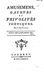 Cover of: Amusemens: gayetés et frivolités poétiques by Pierre Antoine de La Place