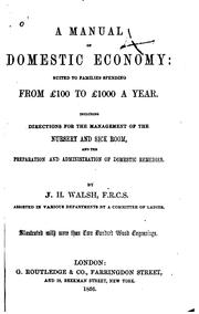 Cover of: A Manual of Domestic Economy: Suited to Families Spending from £100 to £1000 ...