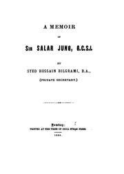 Cover of: A memoir of Sir Salar Jung, G.C.S.I.