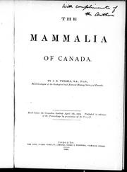 Cover of: The mammalia of Canada by by J.B. Tyrrell.