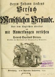 Cover of: Herrn Johann Lockens Versuch vom menschlichen Verstande by John Locke