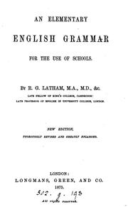 Cover of: An Elemenary English Grammar