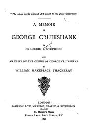 Cover of: A Memoir of George Cruikshank by Frederic George Stephens