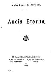 Cover of: Ancia eterna by Júlia Lopes de Almeida