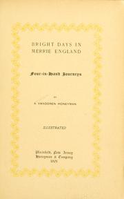 Cover of: Bright days in merrie England by Abraham Van Doren Honeyman