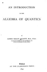 Cover of: An Introduction to the Algebra of Quantics