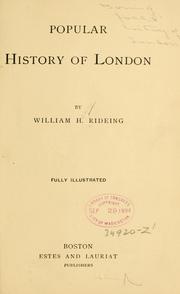 Cover of: Popular history of London